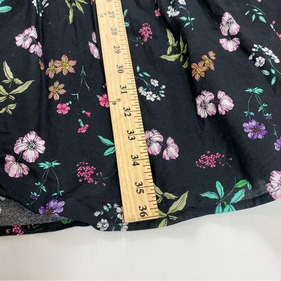 Antthony‎ HSN Black Floral Cottagecore 100% Cotton Tiered Skirt w/Pockets Sz L - Picture 13 of 14